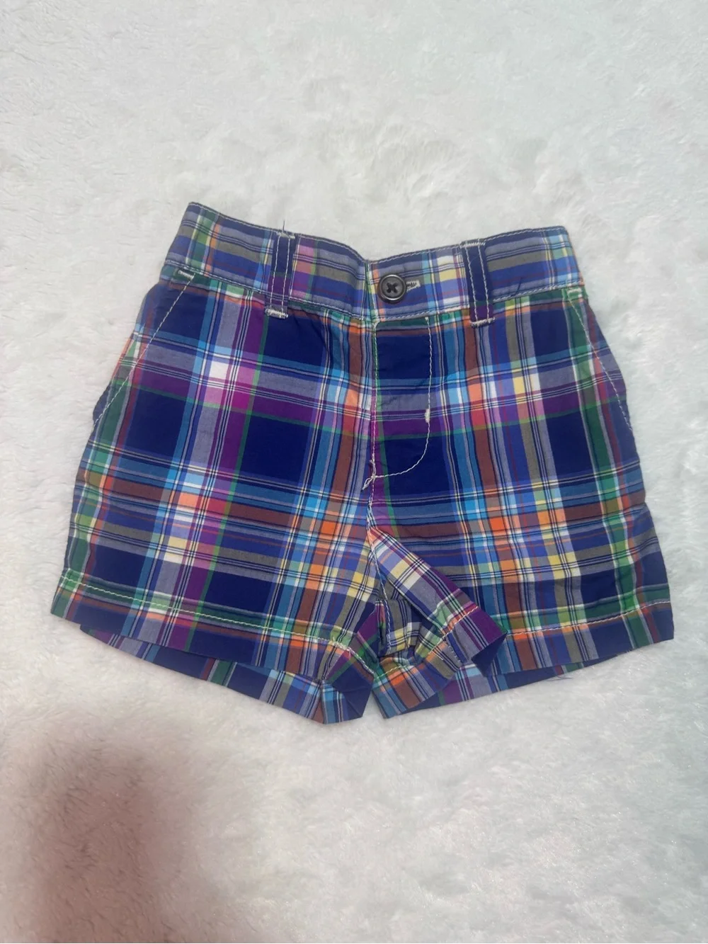 Ralph Lauren Blue Multi Plaid Women's Shorts